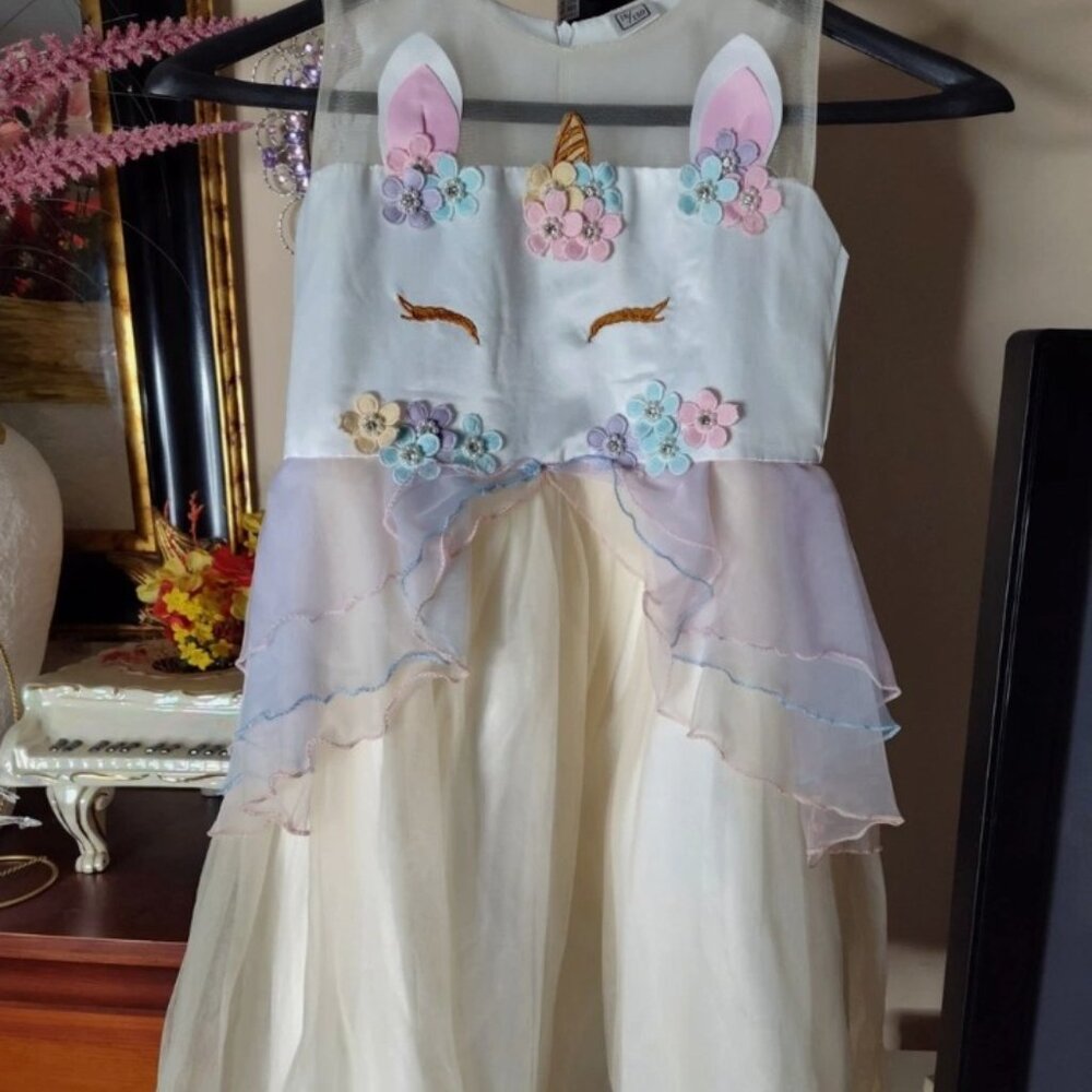Girls Flower Tutu Dress Costume Multicolor Size 16/150